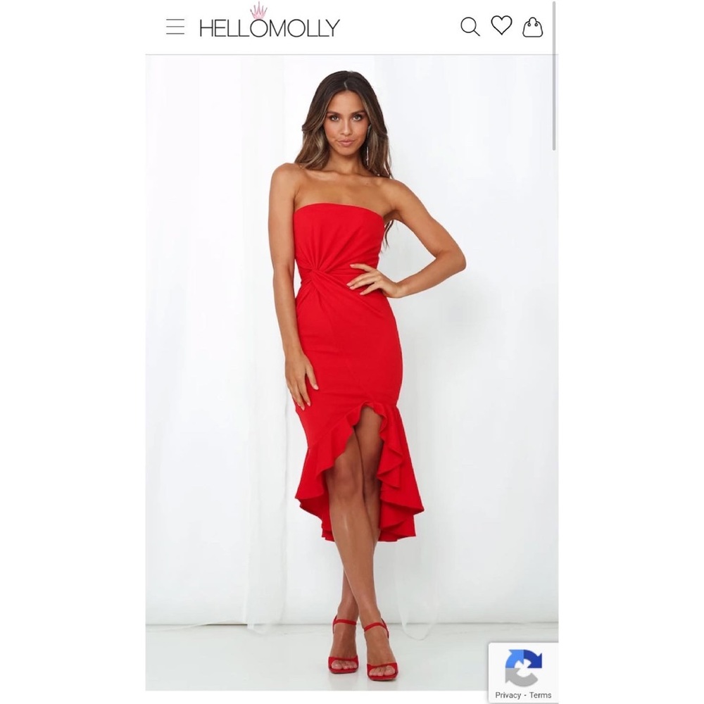 Hello Molly Night shine midi dress red size S